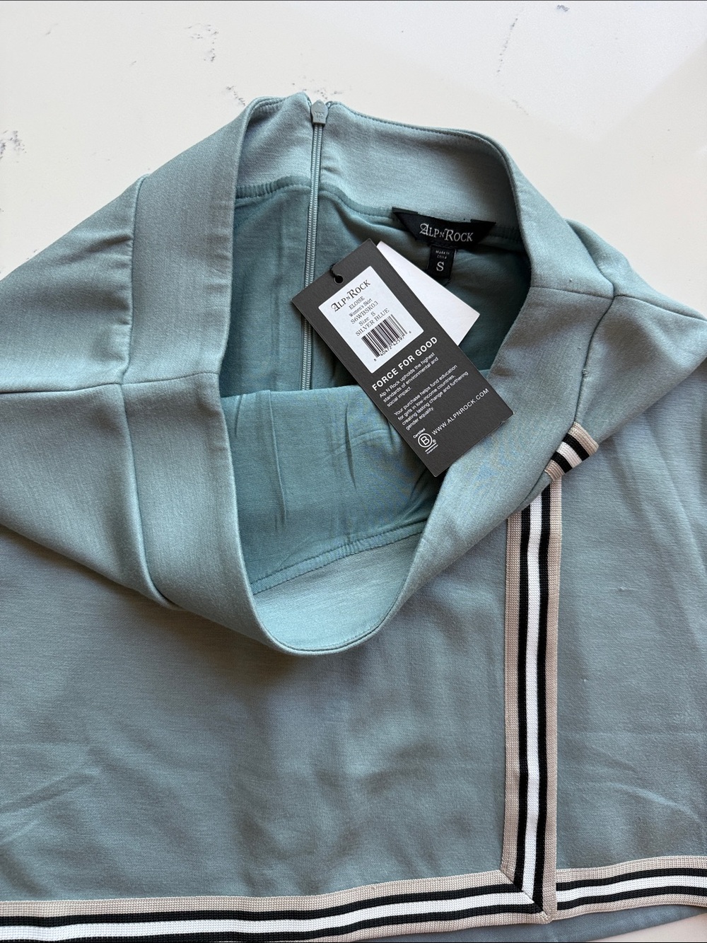 Alp N Rock AMARI HALF ZIP MOCK NECK SILVER BLUE & ELOISE MINI SKIRT size small - Picture 12 of 15